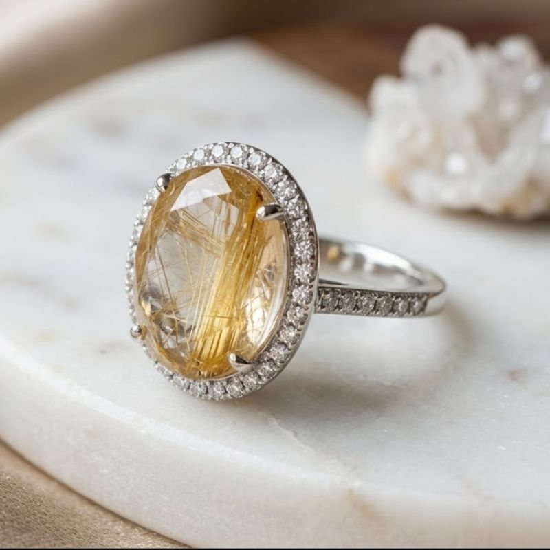 Nhẫn thạch anh tóc vàng là lựa chọn số một để người mệnh Kim kích hoạt tài lộc Nhẫn thạch anh tóc vàng là lựa chọn số một để người mệnh Kim kích hoạt tài lộc