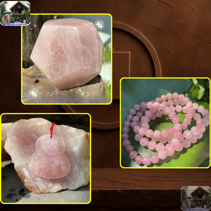 Đá thạch anh hồng hợp mệnh Thổ Đá thạch anh hồng hợp mệnh Thổ