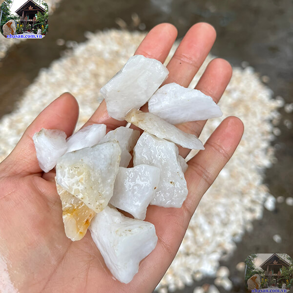 Đá thạch anh trắng vụn 1x2cm tự nhiên Đá thạch anh trắng vụn 1x2cm tự nhiên