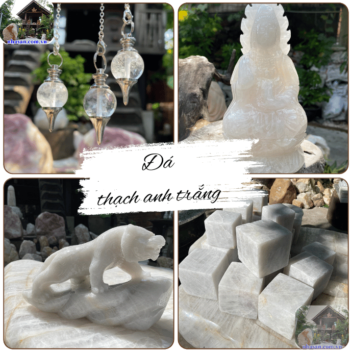 Đá thạch anh trắng tự nhiên có độ trong suốt cao, ánh sáng có thể xuyên qua đá Đá thạch anh trắng tự nhiên có độ trong suốt cao, ánh sáng có thể xuyên qua đá