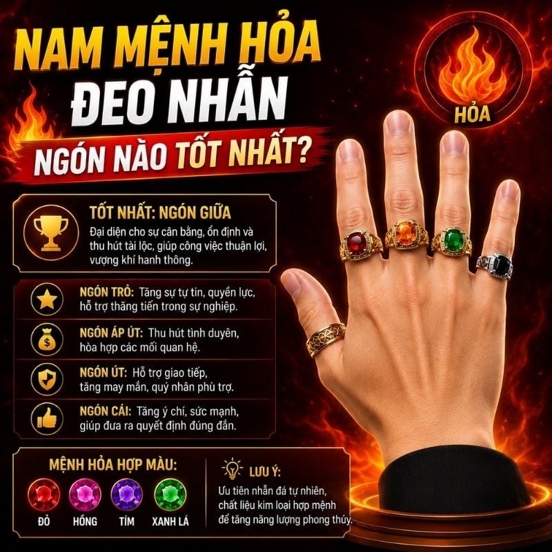 Nam mệnh Hỏa đeo nhẫn ngón nào tốt nhất? Nam mệnh Hỏa đeo nhẫn ngón nào tốt nhất?