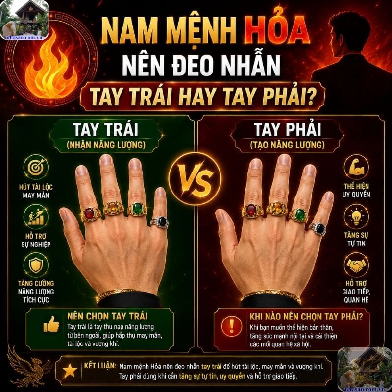 Nam mệnh Hỏa nên linh hoạt chọn bàn tay đeo nhẫn theo các mục tiêu Nam mệnh Hỏa nên linh hoạt chọn bàn tay đeo nhẫn theo các mục tiêu