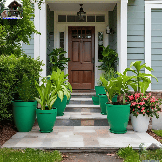 Trồng cây xanh trước cửa sẽ giúp thanh lọc không khí rất tốt Trồng cây xanh trước cửa sẽ giúp thanh lọc không khí rất tốt