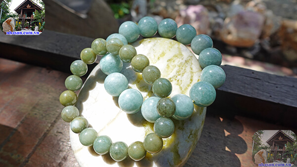 Vòng tay đá cẩm thạch xanh tự nhiên Vòng tay đá cẩm thạch xanh tự nhiên