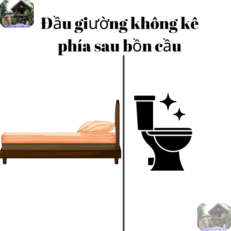 Đầu giường ngủ không nên kê gần bồn cầu nhà vệ sinh Đầu giường ngủ không nên kê gần bồn cầu nhà vệ sinh