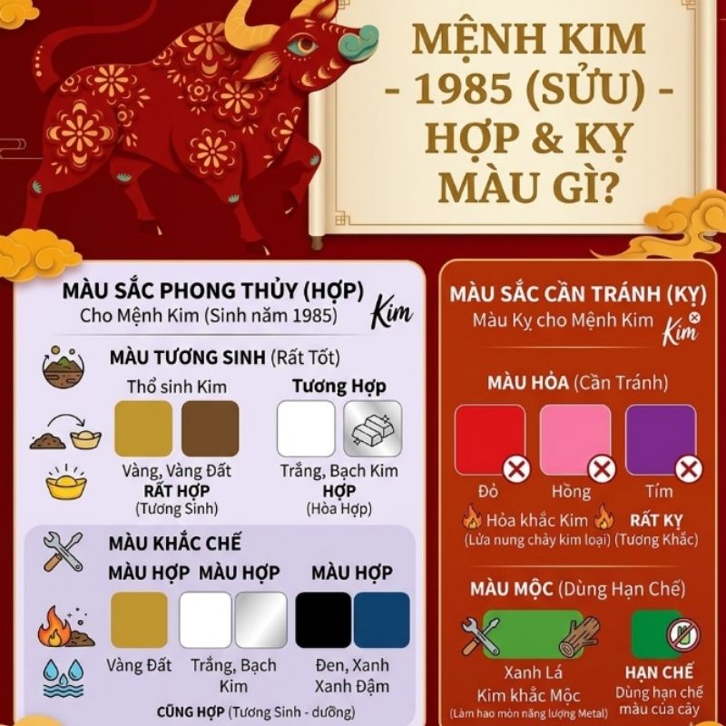 Tìm hiểu nữ sinh năm 1985 mệnh gì hợp màu nào là chìa khóa cực kỳ quan trọng Tìm hiểu nữ sinh năm 1985 mệnh gì hợp màu nào là chìa khóa cực kỳ quan trọng