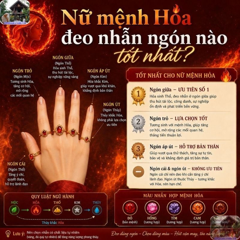 Nữ mệnh Hỏa đeo nhẫn ngón nào tốt nhất? Nữ mệnh Hỏa đeo nhẫn ngón nào tốt nhất?