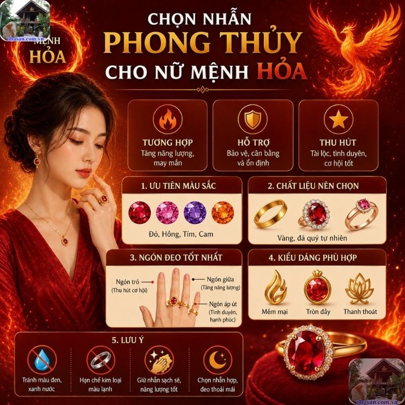 Chọn nhẫn phong thủy cho nữ mệnh Hỏa như thế nào? Chọn nhẫn phong thủy cho nữ mệnh Hỏa như thế nào?