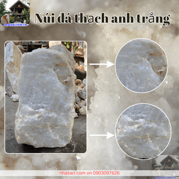 Núi đá thạch anh trắng tự nhiên được kết tinh từ các khoáng vật có lợi Núi đá thạch anh trắng tự nhiên được kết tinh từ các khoáng vật có lợi