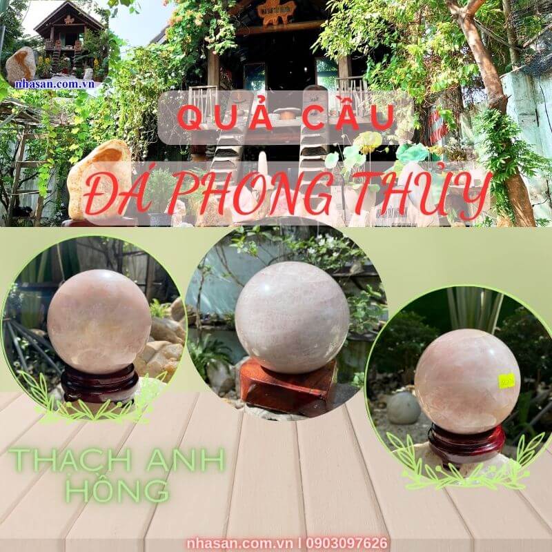 Quả cầu thạch anh hồng cho mệnh Hỏa - Thổ Quả cầu thạch anh hồng cho mệnh Hỏa - Thổ