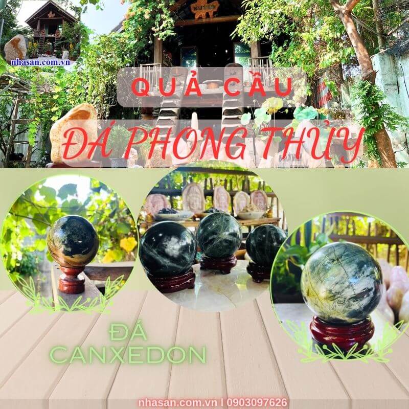 Quả cầu đá phong thủy canxedon mệnh Mộc - Hỏa - Thủy Quả cầu đá phong thủy canxedon mệnh Mộc - Hỏa - Thủy