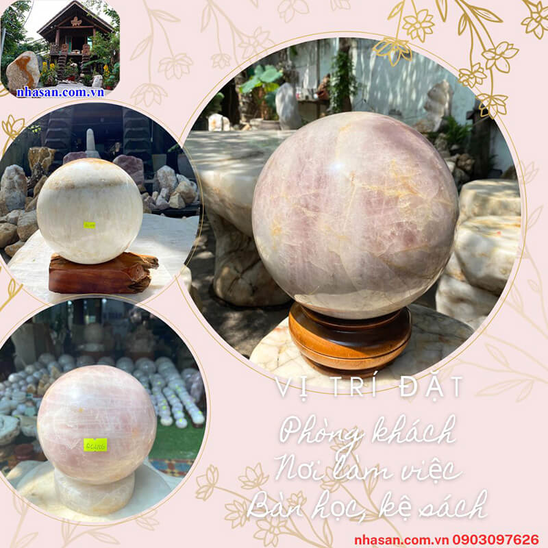 Bày trí quả cầu phong thủy đá thạch anh giúp tạo sự sang trọng Bày trí quả cầu phong thủy đá thạch anh giúp tạo sự sang trọng