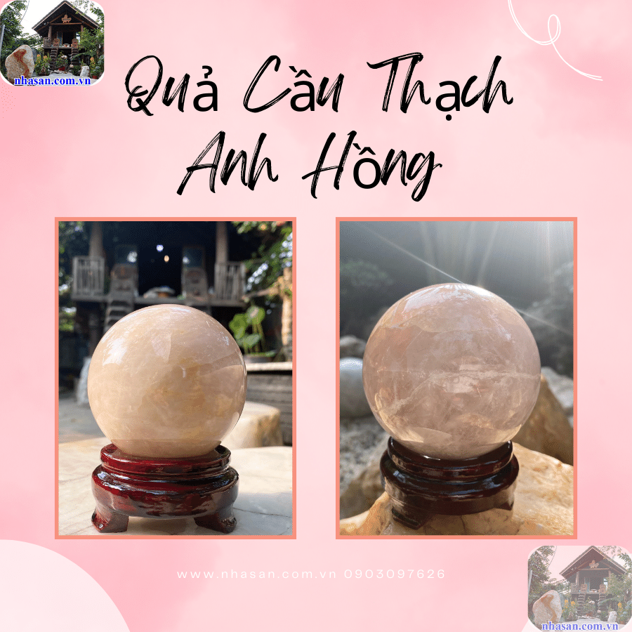 Chọn quả cầu thạch anh hồng có kích thước phù hợp với không gian đặt Chọn quả cầu thạch anh hồng có kích thước phù hợp với không gian đặt