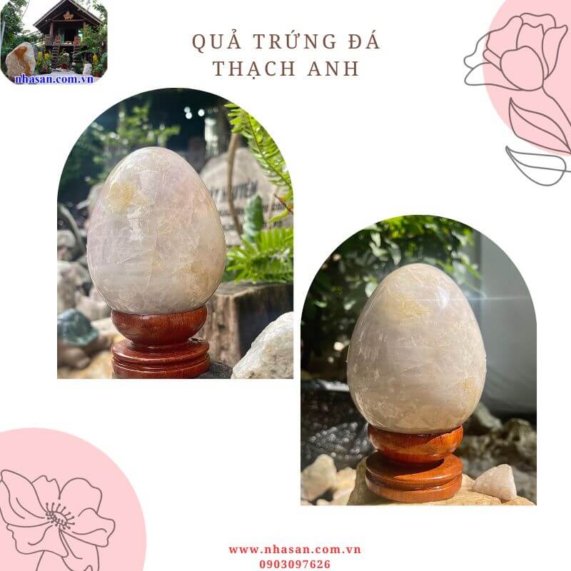 Quả trứng đá thạch anh trắng tượng trưng cho sự thuần khiết, thanh cao Quả trứng đá thạch anh trắng tượng trưng cho sự thuần khiết, thanh cao