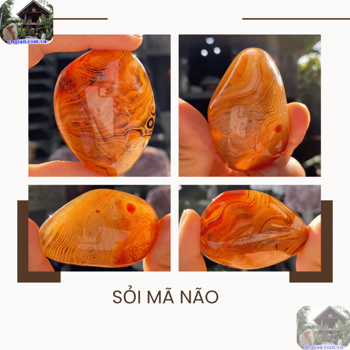 Sỏi mã não là một dạng biến thể của thạch anh, có cấu trúc vi tinh thể rất mịn Sỏi mã não là một dạng biến thể của thạch anh, có cấu trúc vi tinh thể rất mịn