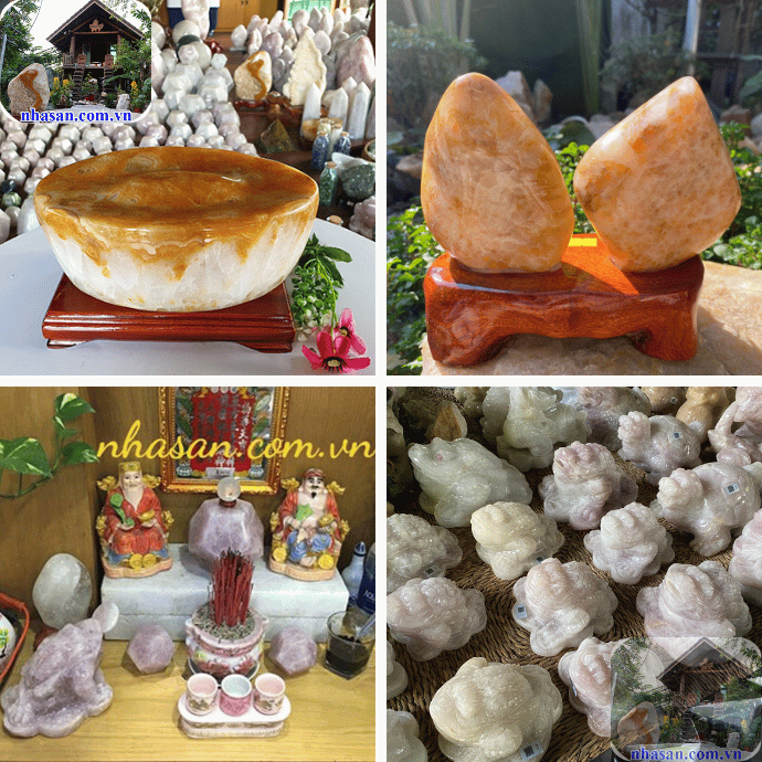 Vật phẩm phong thủy được chế tác bằng đá thạch anh Vật phẩm phong thủy được chế tác bằng đá thạch anh