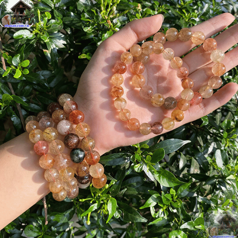 Vòng tay thạch anh tóc tam tài tự nhiên năng lượng Vòng tay thạch anh tóc tam tài tự nhiên năng lượng