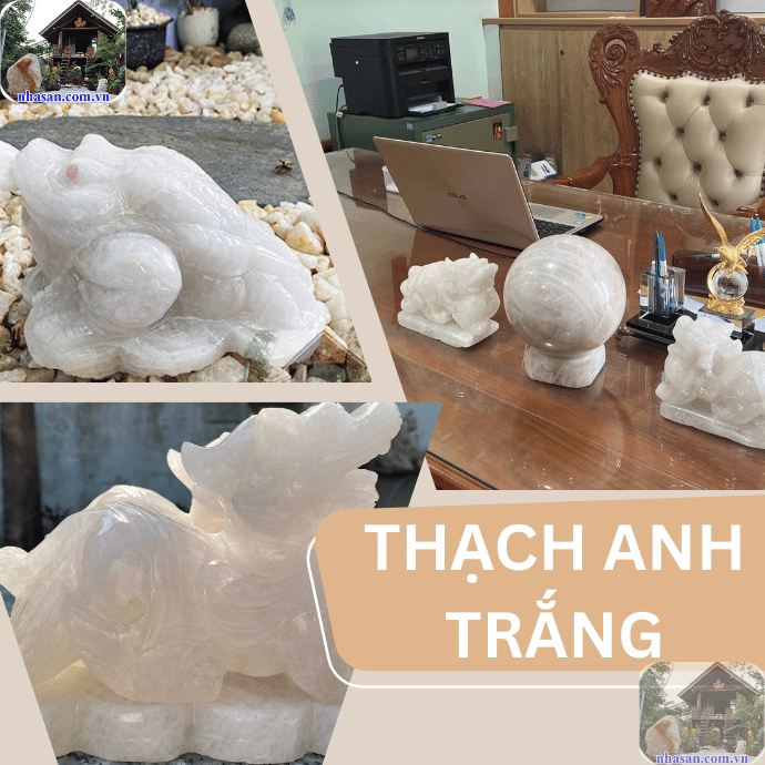 Đá thạch anh trắng tự nhiên được chế tác thành nhiều vật phẩm đa dạng Đá thạch anh trắng tự nhiên được chế tác thành nhiều vật phẩm đa dạng