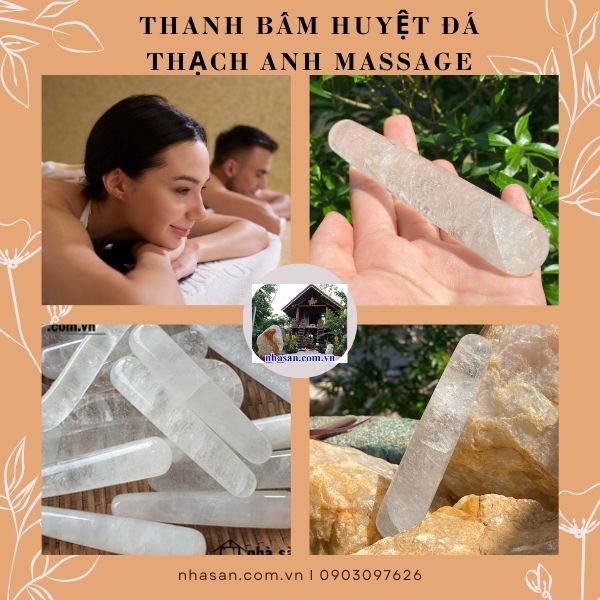 Thanh bấm huyệt đá thạch anh được chế tác hoàn toàn bằng đá tự nhiên Thanh bấm huyệt đá thạch anh được chế tác hoàn toàn bằng đá tự nhiên