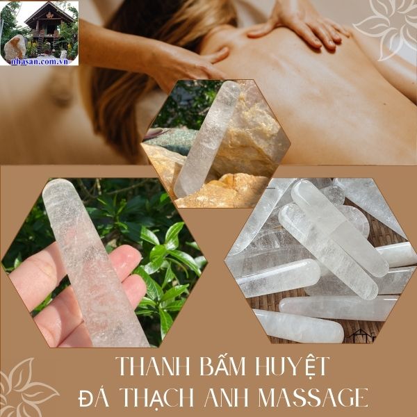 Thanh bấm huyệt đá thạch anh có tính mát, giúp làm mát da Thanh bấm huyệt đá thạch anh có tính mát, giúp làm mát da