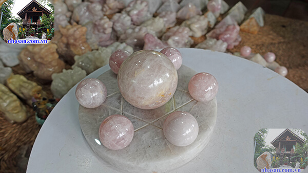 Bộ thất tinh trận đá thạch anh hồng Bộ thất tinh trận đá thạch anh hồng