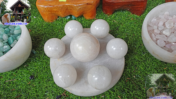 Bộ thất tinh trận đá thạch anh trắng tự nhiên Bộ thất tinh trận đá thạch anh trắng tự nhiên