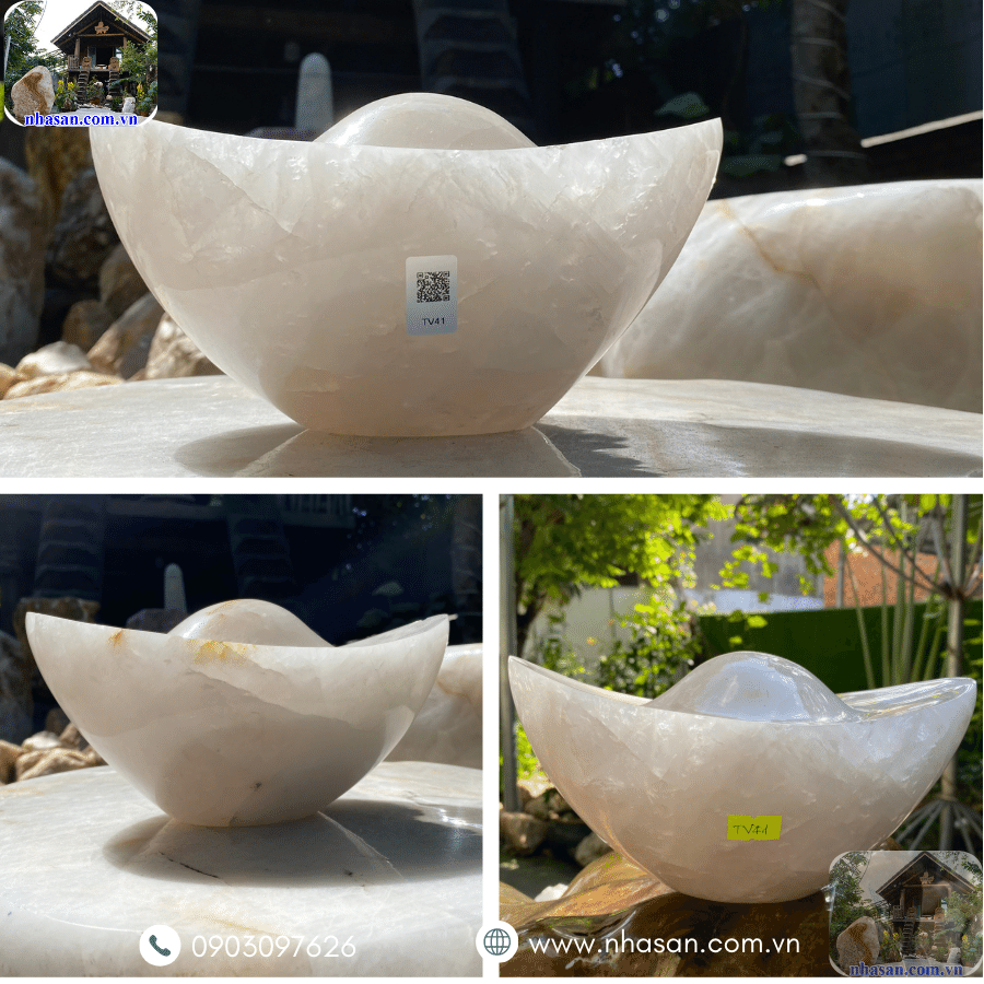 Thỏi vàng đá thạch anh trắng tự nhiên Thỏi vàng đá thạch anh trắng tự nhiên