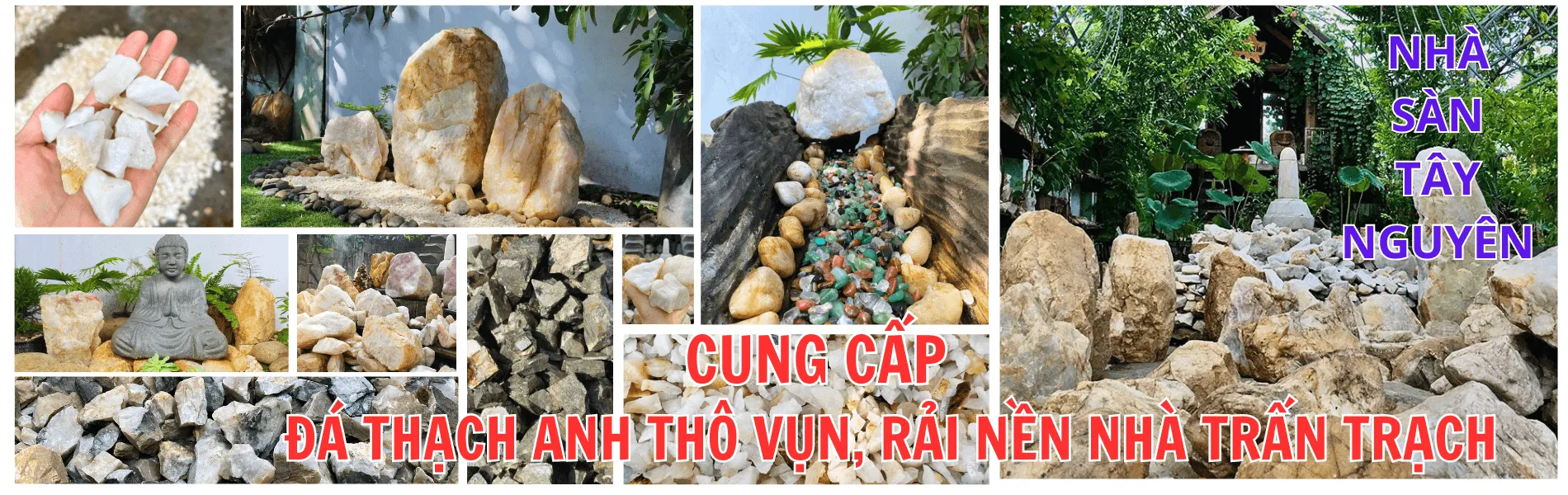 NHÀ SÀN TÂY NGUYÊN CUNG CẤP ĐÁ THẠCH ANH THÔ VỤN TRẤN TRẠCH NHÀ