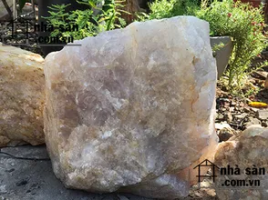 Rough pink quartz stone, large pink crushed quartz