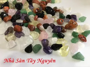 Polished crushed quartz stone - Five color stone