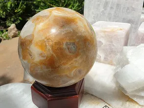 Golden quartz stone ball for destiny and destiny