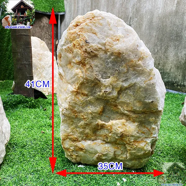 Đá thạch anh trắng thô khối 51kg-K125