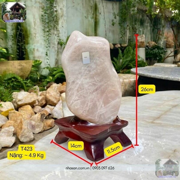 Trụ đá thạch anh hồng tự nhiên T423 - 4.9kg