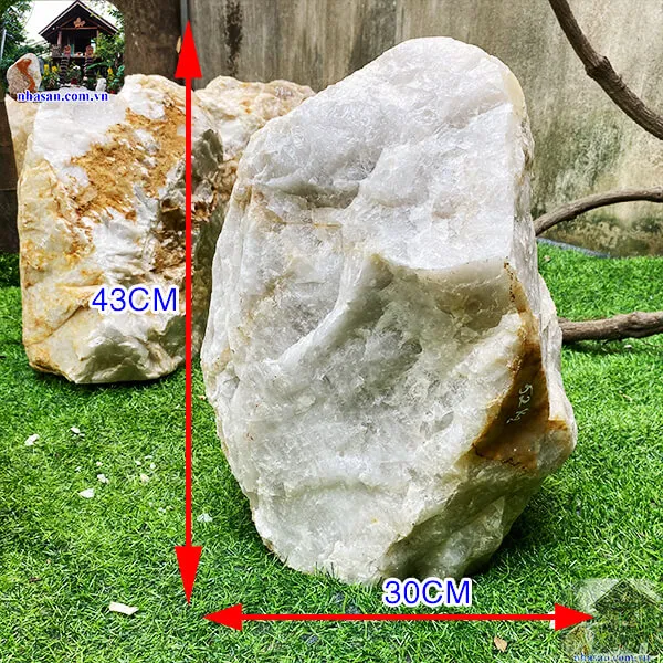 Đá thạch anh trắng thô khối 52kg-K124