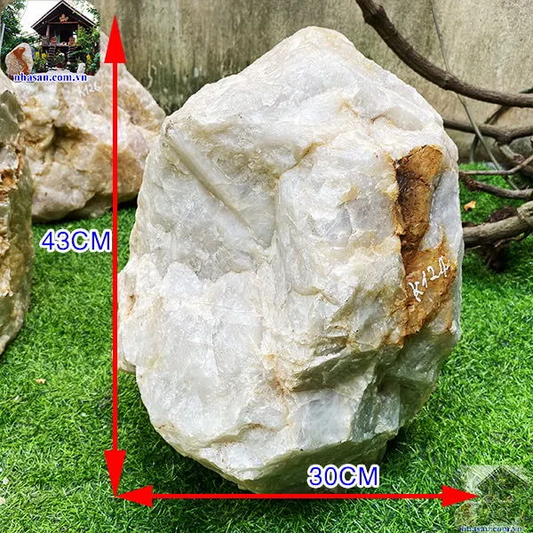 Đá thạch anh trắng thô khối 52kg-K124