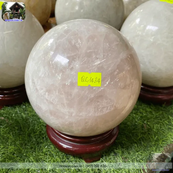 Quả cầu thạch anh hồng QC1434 - 3.52kg - 14cm 