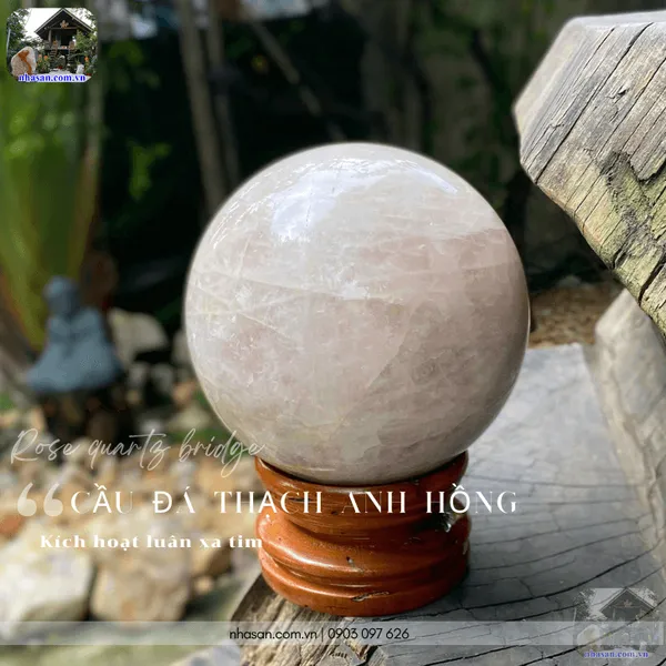 Cầu đá thạch anh hồng 16cm - 6.4kg - QC1452