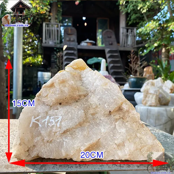 Đá thạch anh hồng thô khối 3.4kg-K151