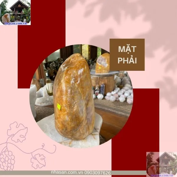 Kệ rượu phòng khách đá thạch anh KR02, nặng 12.4kg, kích thước: cao 27.5cm x ngang 25.5cm x miệng 11.5cm
