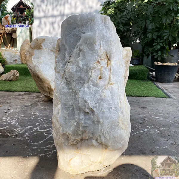 Đá thạch anh trắng thô khối 80kg-K160