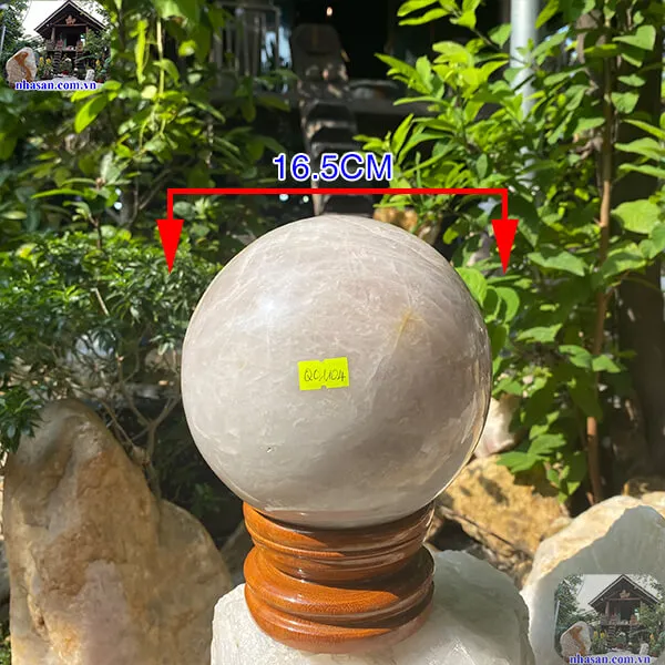 Quả cầu thạch anh hồng 16.5cm-6.5kg-QC1104