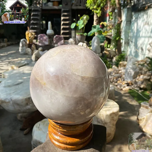 Quả cầu thạch anh hồng 16.5cm-6.5kg-QC1104