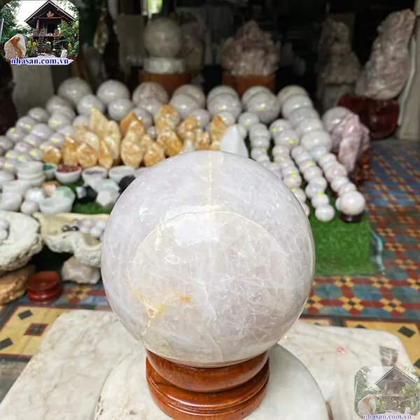 Quả cầu thạch anh hồng 18cm-8kg-QC1135