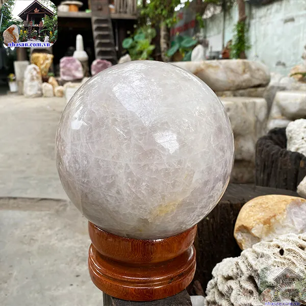 Quả cầu thạch anh hồng 18cm-8kg-QC1135