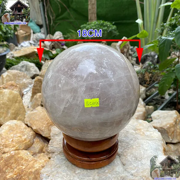 Quả cầu thạch anh hồng 18cm-8kg-QC1135