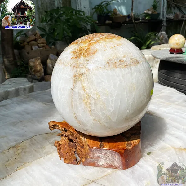 Quả cầu đá phong thủy tự nhiên-21.5kg-25cm-QC1272