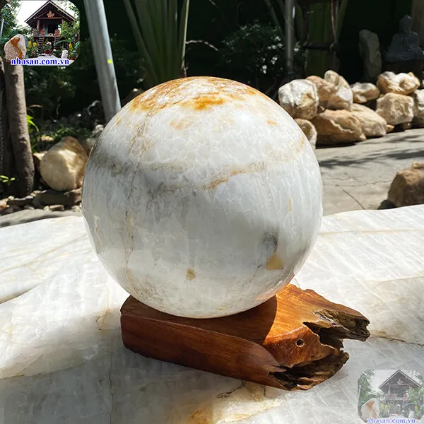 Quả cầu đá phong thủy tự nhiên-21.5kg-25cm-QC1272