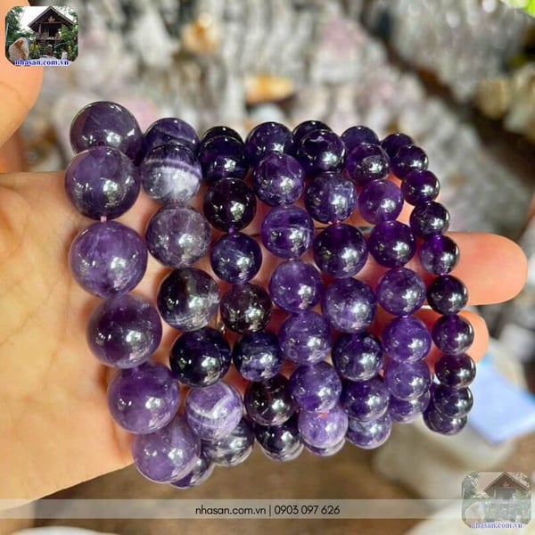 Vòng tay đá thạch anh tím tự nhiên phong thủy