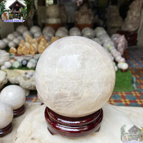 Quả cầu thạch anh hồng 12cm-2.6kg-QC1123