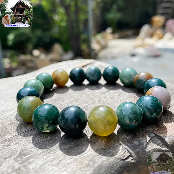 Vòng tay phong thủy đá canxedon 12ly